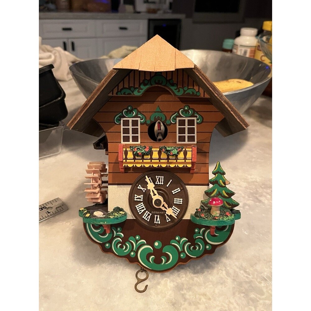 Vintage Helmut Kammerer Germany Cuckoo Clock Chalet Water Wheel Parts Repair 2ab